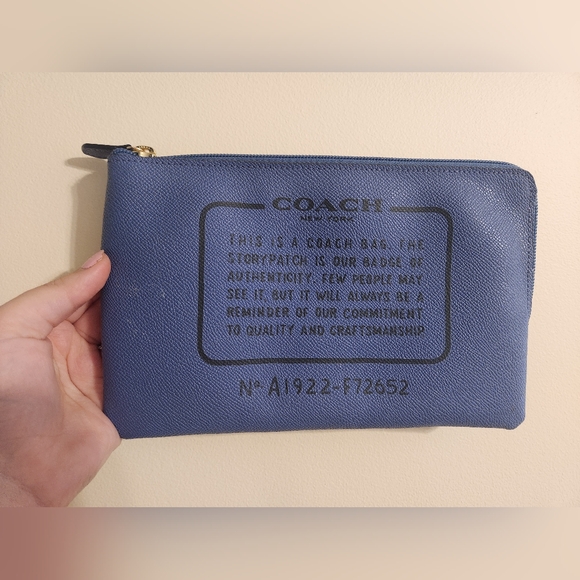 Coach Handbags - COACH bag with Quote in Blue StoryPatch